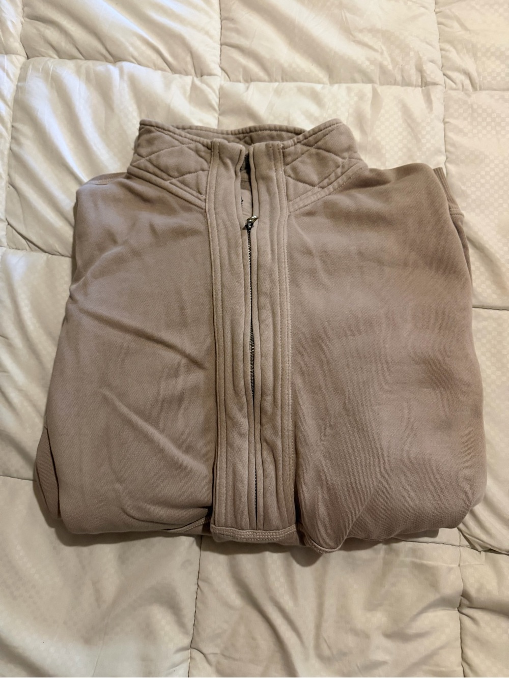 aerie taupe zip-up sweatshirt hoodie